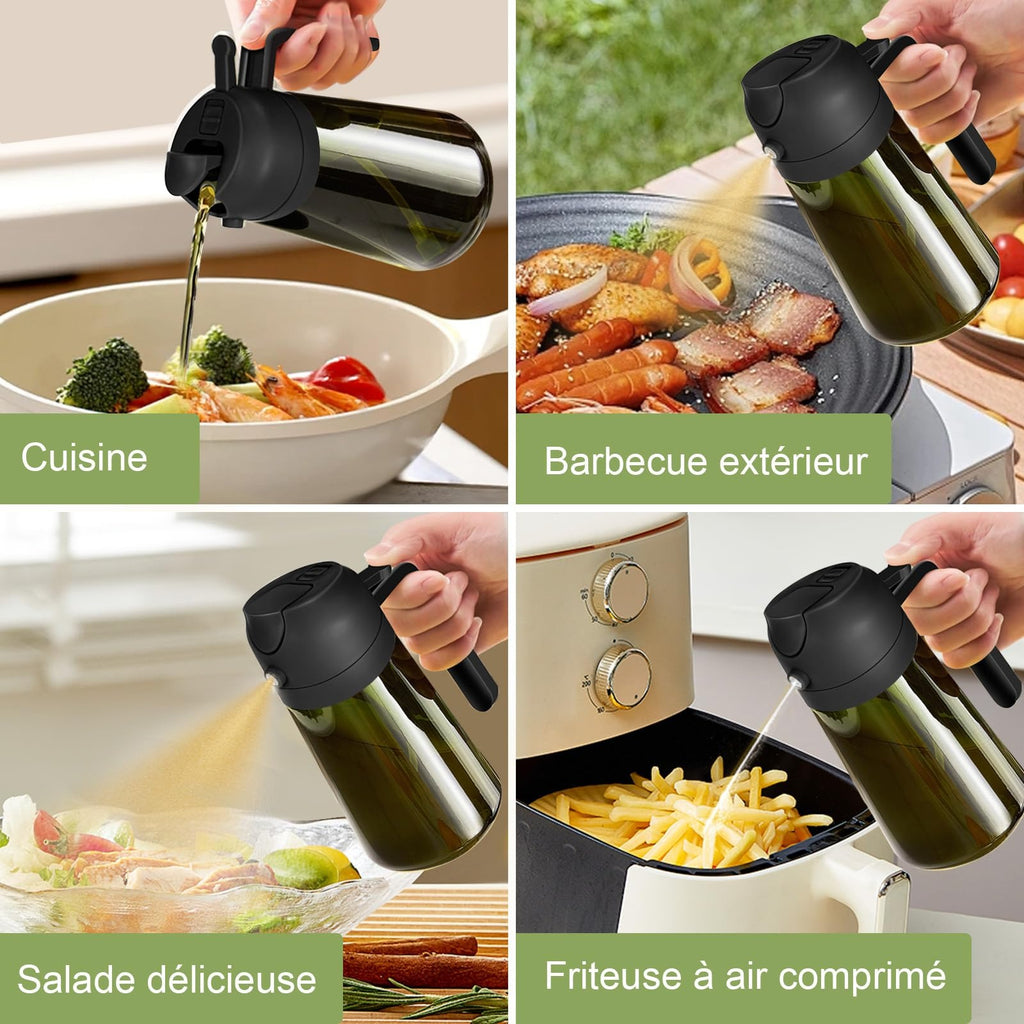 Vaporisateur d'Huile 2-en-1, Spray Cuisine Anti-Gaspi pour Cuisiner Plus Sainement